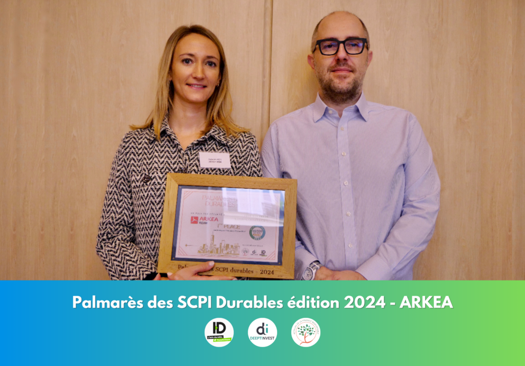 Palmarès des SCPI Durables édition 2024 Trophée ARKEA Julie PUECH et Yann Videcoq