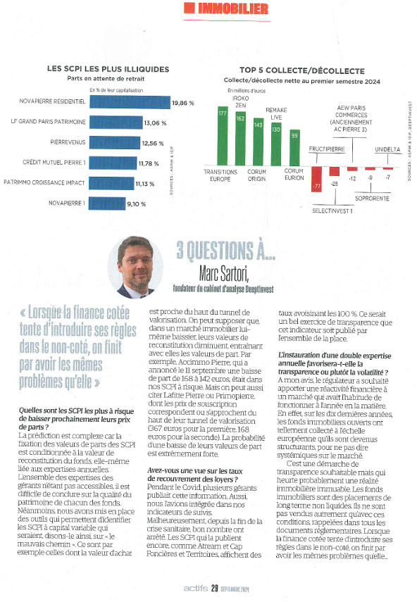 AGEFI 3 questions à Marc Sartori