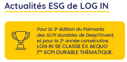 Log In au Palmarès des SCPI et SC durables