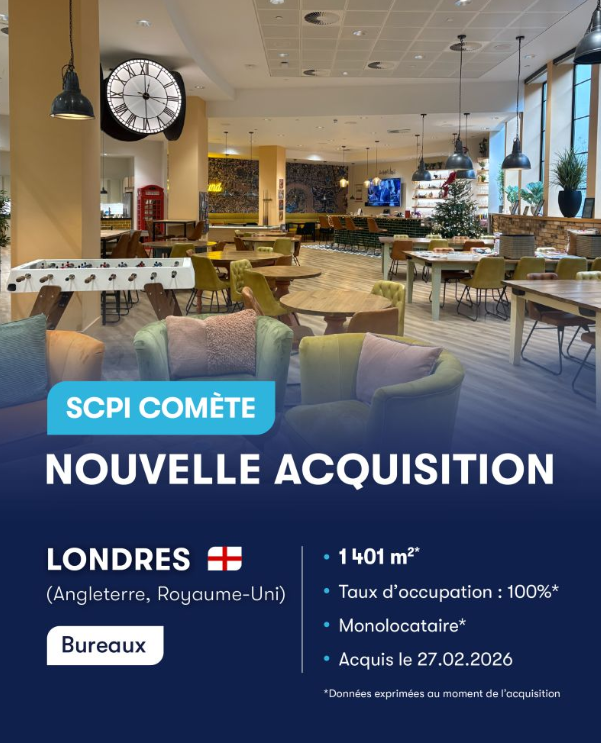 Comète réalise une nouvelle acquisition à Londres avec des bureaux à Waterloo