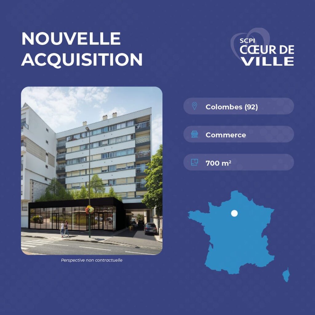 La SCPI Coeur de Ville acquière un commerce à Colombes