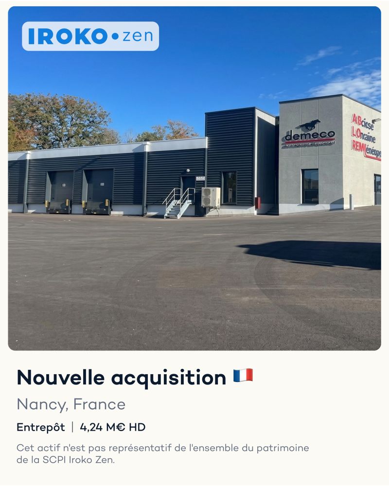 Nouvelle acquisition pour la SCPI Iroko Zen à Nancy