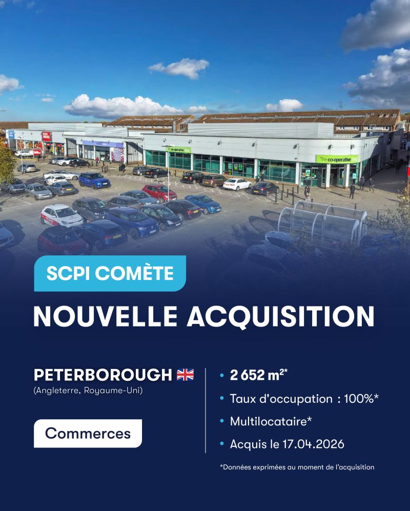 Nouvelle acquisition à Peterborough pour la SCPI Comète